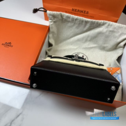 QC Hermes Goatskin Kelly 20 (Mini Black)