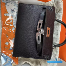 QC Hermes Goatskin Kelly 20 (Mini Black)