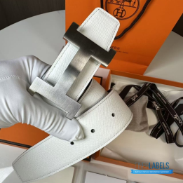 QC Hermès Constance H Belt White and Black