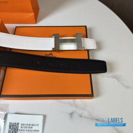 QC Hermès Constance H Belt White and Black