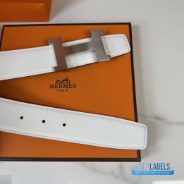 QC Hermès Constance H Belt White and Black