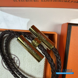 Hermès Tournis Tresse Bracelet in noir black braided Swift calfskin