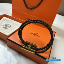 Hermès Tournis Tresse Bracelet in noir black braided Swift calfskin