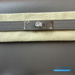 Hermès Kelly Dépêches 25 Pouch in Gris Étain Togo Leather