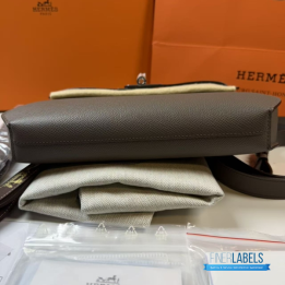 Hermès Kelly Dépêches 25 Pouch in Gris Étain Togo Leather