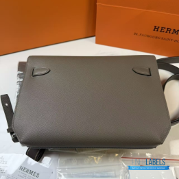 Hermès Kelly Dépêches 25 Pouch in Gris Étain Togo Leather