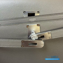 Hermès Kelly Dépêches 25 Pouch in Gris Étain Togo Leather