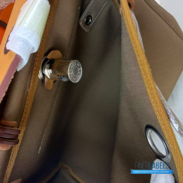 Hermès Herbag Zip 31 in a Brown Canvas and Tan Leather Combination