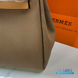 Hermès Herbag Zip 31 in a Brown Canvas and Tan Leather Combination