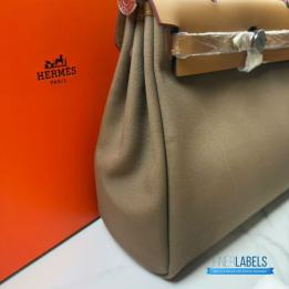 Hermès Herbag Zip 31 in a Brown Canvas and Tan Leather Combination