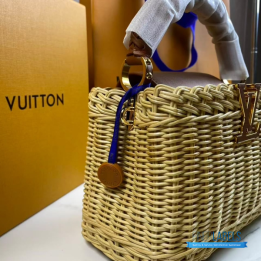 QC LV Capucines BB Rattan Bag