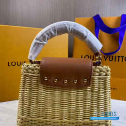 QC LV Capucines BB Rattan Bag