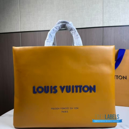 QC LV MM Shopper Tote in Saffron Yellow