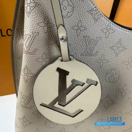 QC LV Carmel Mahina Hobo Bag crafted from perforated Mahina calfskin