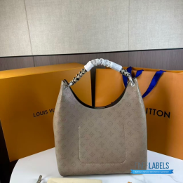 QC LV Carmel Mahina Hobo Bag crafted from perforated Mahina calfskin