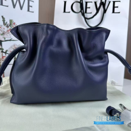 QC Loewe Mini Flamenco Clutch in Nappa Calfskin in the color Abyss Blue