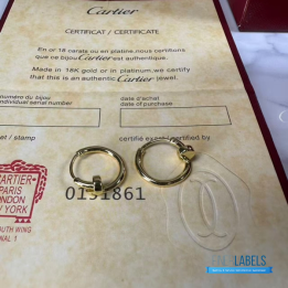 QC Cartier LOVE hoop earrings in yellow gold