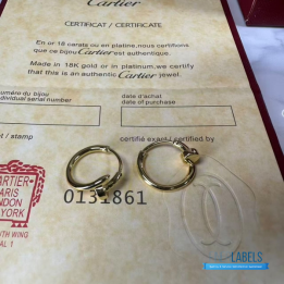 QC Cartier LOVE hoop earrings in yellow gold