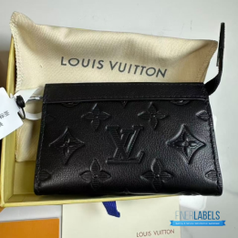 QC LV Monogram Shadow leather card holder