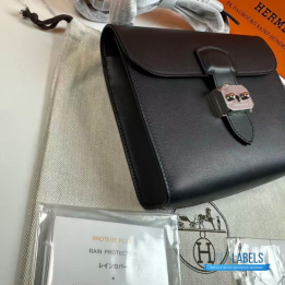 QC Hermès Sac à Dépêches 21 Bag (Black)