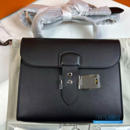 QC Hermès Sac à Dépêches 21 Bag (Black)