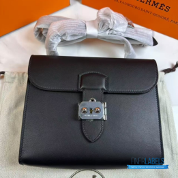 QC Hermès Sac à Dépêches 21 Bag (Black)