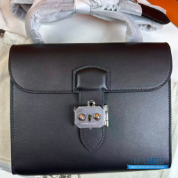 QC Hermès Sac à Dépêches 21 Bag (Black)