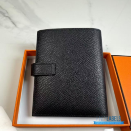 QC Hermès Béarn Compact Wallet in black