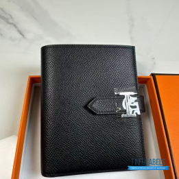 QC Hermès Béarn Compact Wallet in black