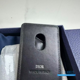 QC Dior Saddle Magnetic Card Holder in black